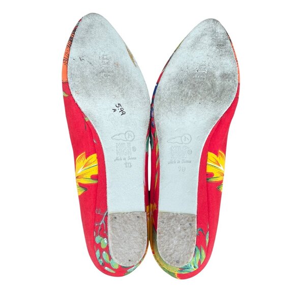 Vintage Milehigh by Diesel Tropical Red Flats Womens FLeather Sole Fruit 10 - Picture 8 of 14